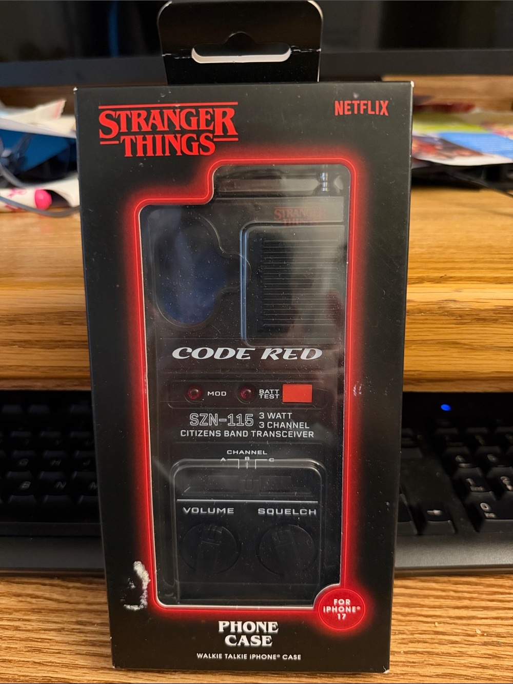 NIB Netflix Stranger Things Code Red Black Phone iPhone 17  Case Walkie Talkie